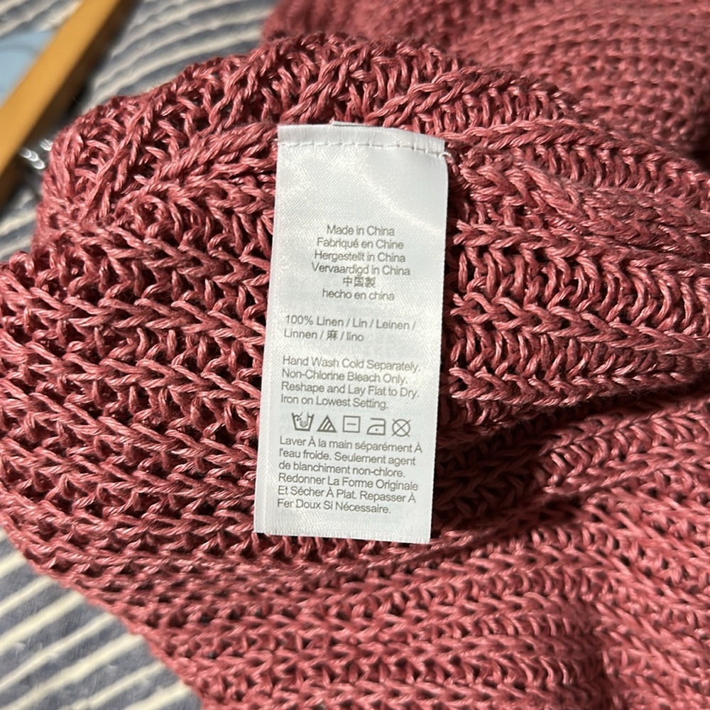 J. Crew 100% Linen Mauve Knit Sweater - Picture 4 of 4